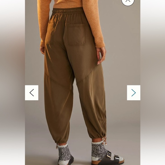 Anthropologie Parachute Pants Olive Green Pull On Cropped Streetwear Size XS - Picture 2 of 14